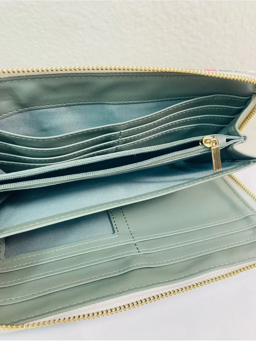 LIKE NEW Nanette Lepore Floral Zip-Around Wallet Wristlet - Pink & Green